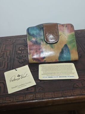 NWT Patricia Nash Watercolor Butterfly Multicolor Leather Small Wallet
